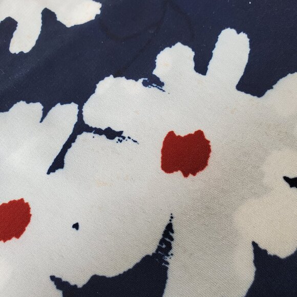 Saint Geraldine Navy Floral Tie-Neck Blouse with Ruffled Collar - Picture 4 of 10